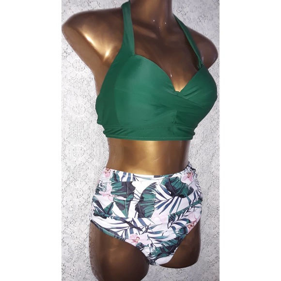 NWT Tempt Me Sz M Tropical Bikini, Retro Style Swimsuit - Picture 2 of 9